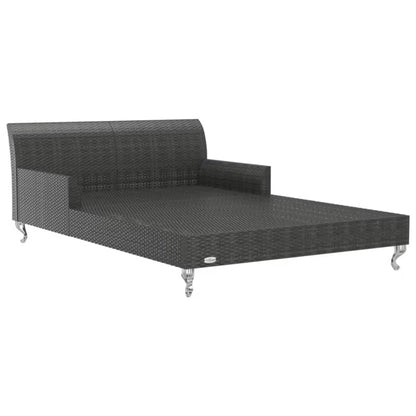 Dobbelt Solseng 200x132 cm Sort Polyrattan med Borde