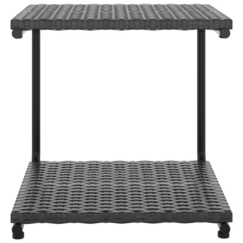 Dobbelt Solseng 200x132 cm Sort Polyrattan med Borde