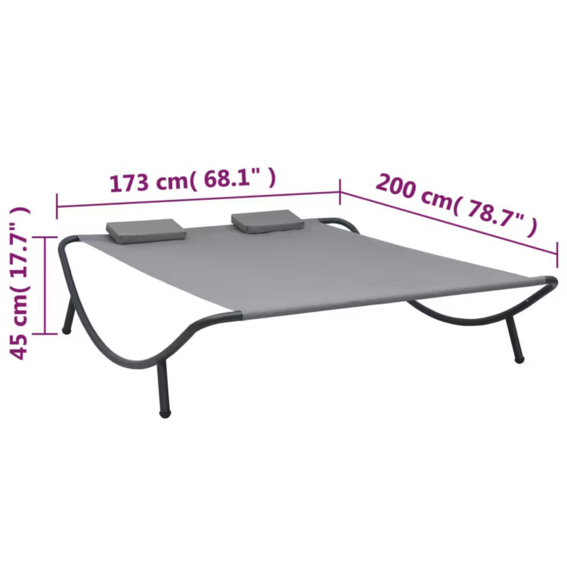 Dobbelt Solseng 200x173 cm Antracitgrå Stål