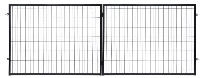 Dobbeltfløjet Låge 400x150 cm Sort Stål