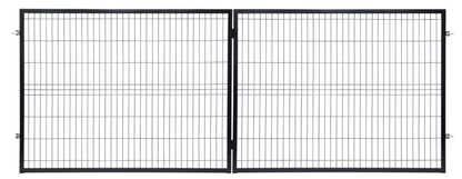 Dobbeltfløjet Låge 400x150 cm Sort Stål