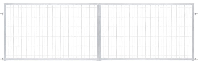 Dobbeltfløjet Panelport 2D 400x120 cm Galvaniseret