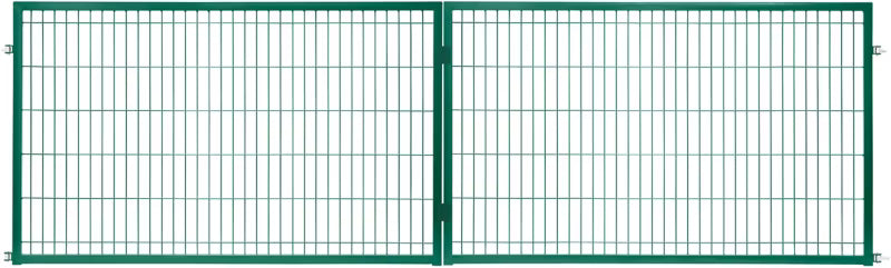 Dobbeltfløjet Panelport 2D 400x120 cm Grøn