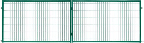 Dobbeltfløjet Panelport 2D 400x120 cm Grøn