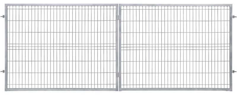 Dobbeltfløjet Panelport 2D 400x150 cm Galvaniseret Stål