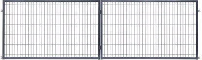 Dobbeltfløjet Panelport 400x120 cm Antracit Stål