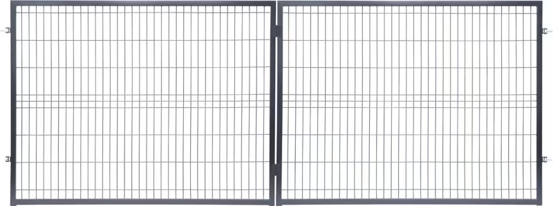 Dobbeltfløjet Panelport 400x150 cm Antracit