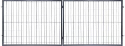 Dobbeltfløjet Panelport 400x150 cm Antracit