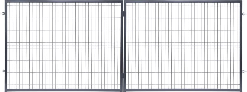 Dobbeltfløjet Panelport 400x150 cm Antracit
