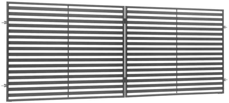 Dobbeltfløjet Port Brava 400x150 cm Antracit Stål