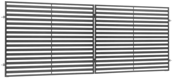 Dobbeltfløjet Port Brava 400x150 cm Antracit Stål