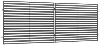 Dobbeltfløjet Port Brava 400x150 cm Antracit Stål