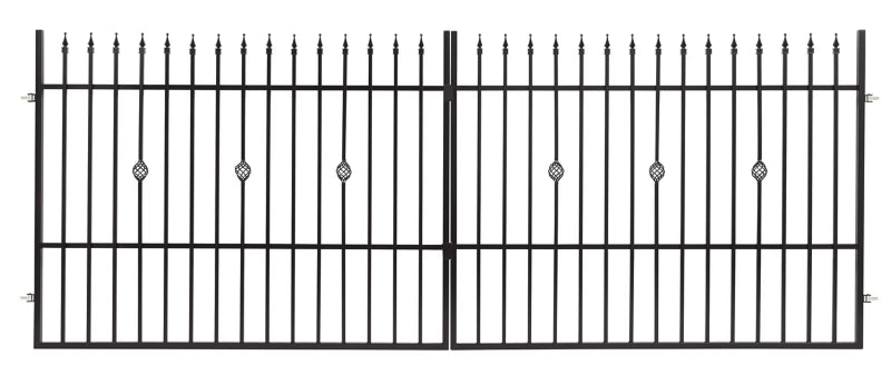 Dobbeltfløjet Port Laura 400x150 cm Sort Stål