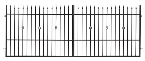 Dobbeltfløjet Port Laura 400x150 cm Sort Stål
