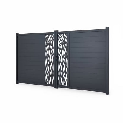 Dobbeltfløjet Port Neva 350x174 cm Antracit Aluminium