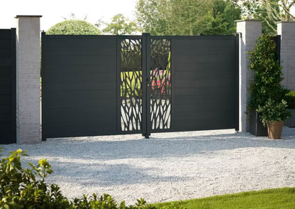 Dobbeltfløjet Port Neva 350x174 cm Antracit Aluminium
