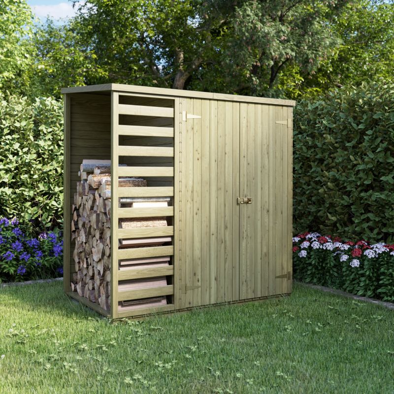 Træværkstedshus med 2 døre – praktisk redskabsskur