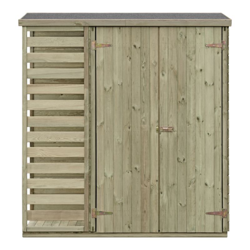 Træværkstedshus med 2 døre – praktisk redskabsskur