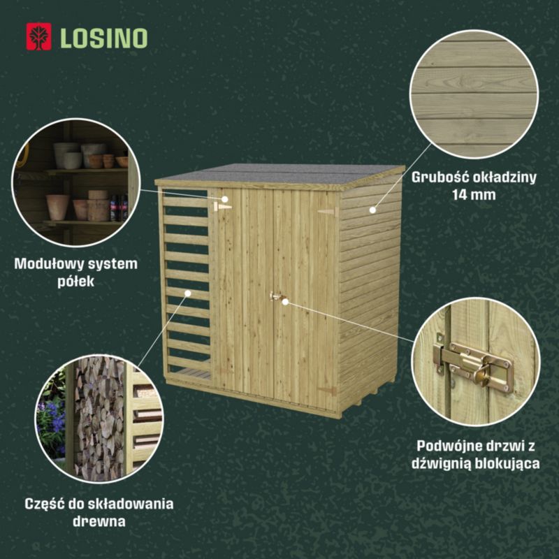 Træværkstedshus med 2 døre – praktisk redskabsskur