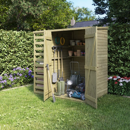 Træværkstedshus med 2 døre – praktisk redskabsskur