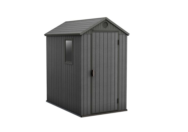 Darwin værktøjsskur 4x6 til haven Grå, 1 stk.