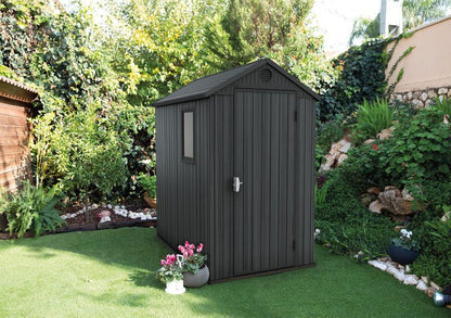 Darwin værktøjsskur 4x6 til haven Grå, 1 stk.