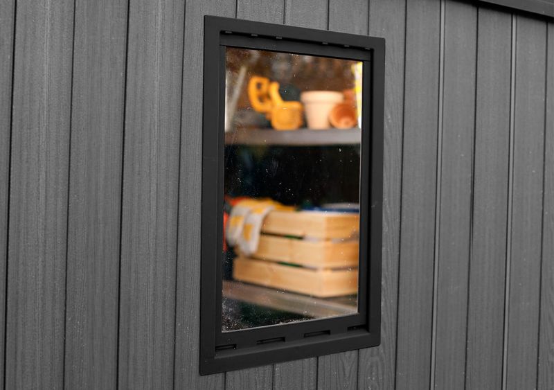 Darwin værktøjsskur 4x6 til haven Grå, 1 stk.