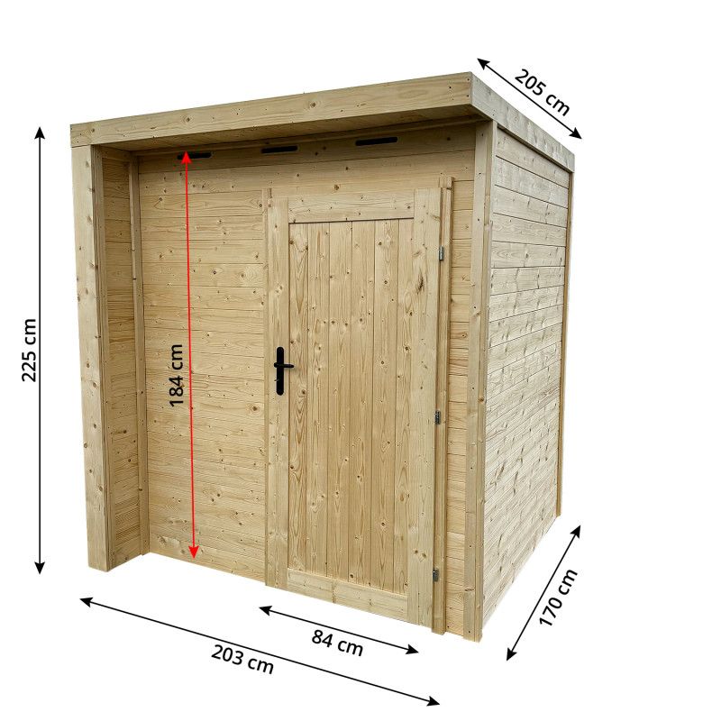 Handy værktøjsskur 4iQ Group 2x1,7 m træværktøjsskur 1 stk.