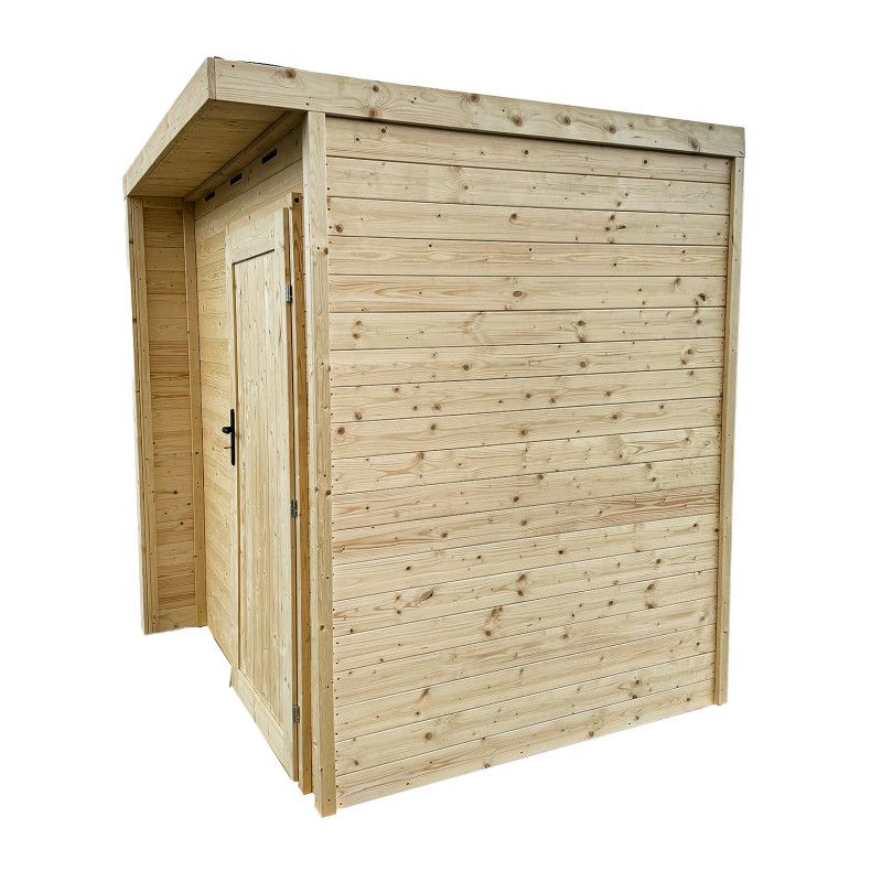 Handy værktøjsskur 4iQ Group i træ med gulv – praktisk opbevaring til haven