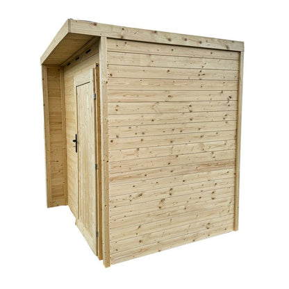 Handy værktøjsskur 4iQ Group i træ med gulv – praktisk opbevaring til haven