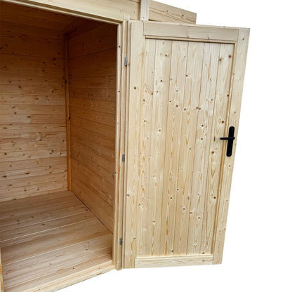 Handy værktøjsskur 4iQ Group i træ med gulv – praktisk opbevaring til haven