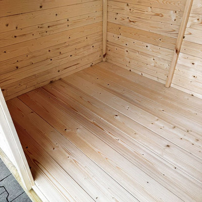 Handy værktøjsskur 4iQ Group i træ med gulv – praktisk opbevaring til haven