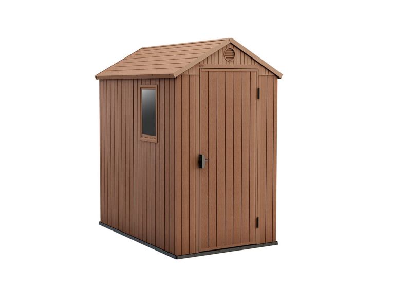 Keter Darwin 4x6 værktøjsskur til haven i brun, 1 stk.
