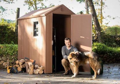 Keter Darwin 4x6 værktøjsskur til haven i brun, 1 stk.