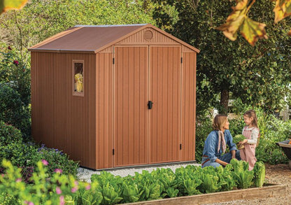 Keter Darwin 6x8 redskabsskur til have, brun, 1 stk.