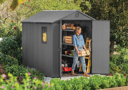 Keter Darwin 6x8 værktøjsskur til have, grå, 1 stk.