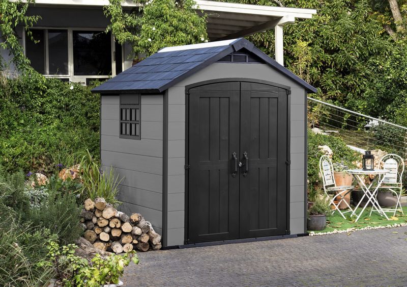 Keter Premier 757 værktøjsskur, grå, 1 stk.