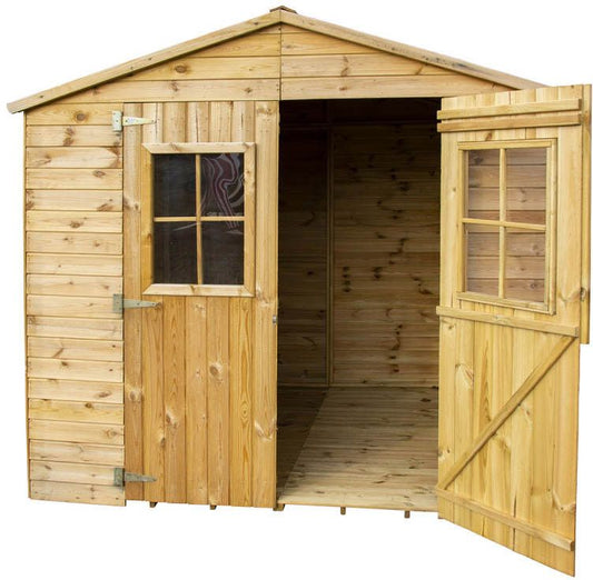 Træværktøjsskur med to døre