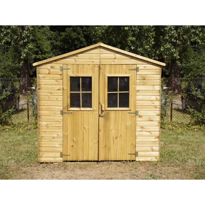 Træværktøjsskur med to døre