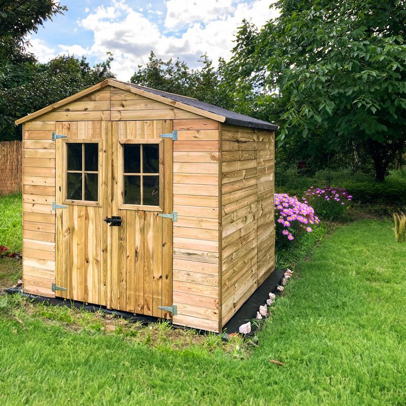 Træværktøjsskur med to døre