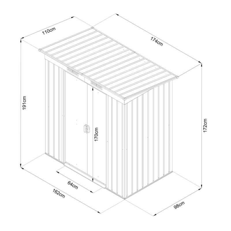 GoodHome metalværktøjsskur 1,6 m²