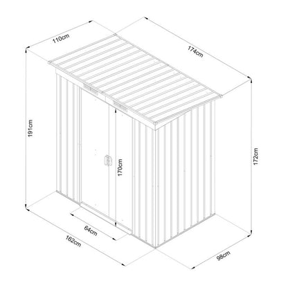GoodHome metalværktøjsskur 1,6 m²