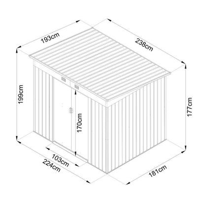 GoodHome metalværktøjsskur 4,5 m²