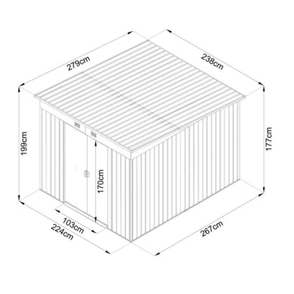 GoodHome metalværktøjsskur 6,64 m²