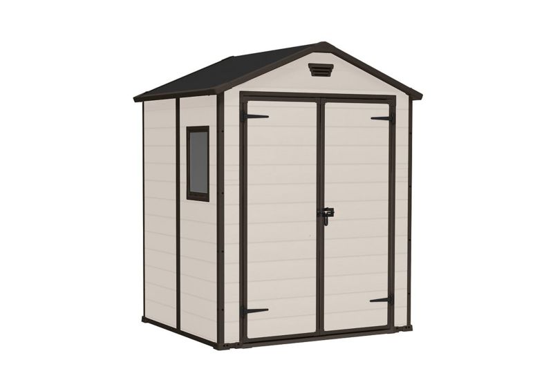Keter Manor 6x5 redskabsskur i beige, 1 stk.