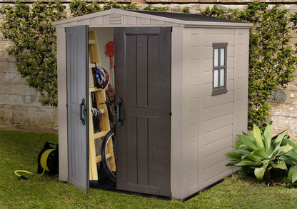 Keter Factor 6x6 beige værktøjsskur til haven, 1 stk.