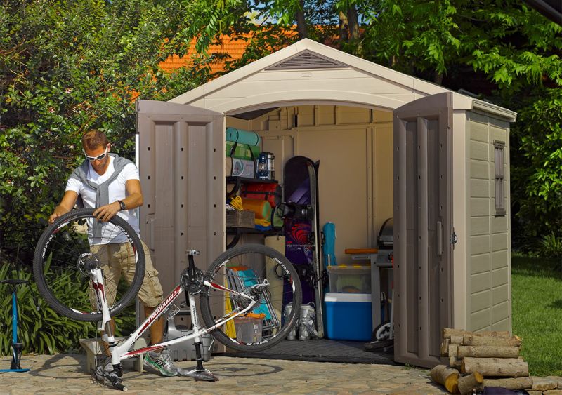 Keter Factor 8x6 beige værktøjshus til haven, 1 stk.
