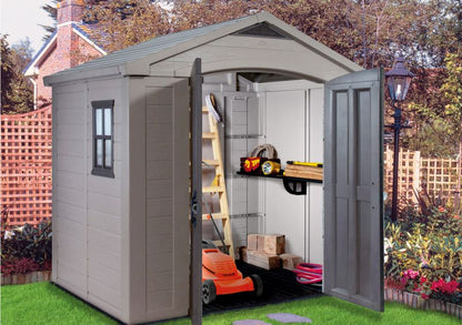 Keter Factor 8x6 beige værktøjshus til haven, 1 stk.