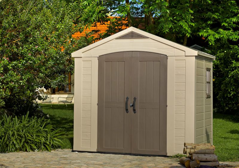 Keter Factor 8x6 beige værktøjshus til haven, 1 stk.