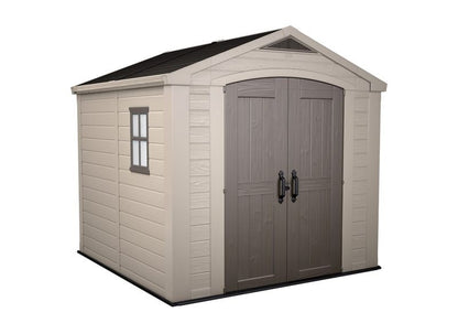 Keter Factor 8x8 beige værktøjshus til haven, 1 stk.